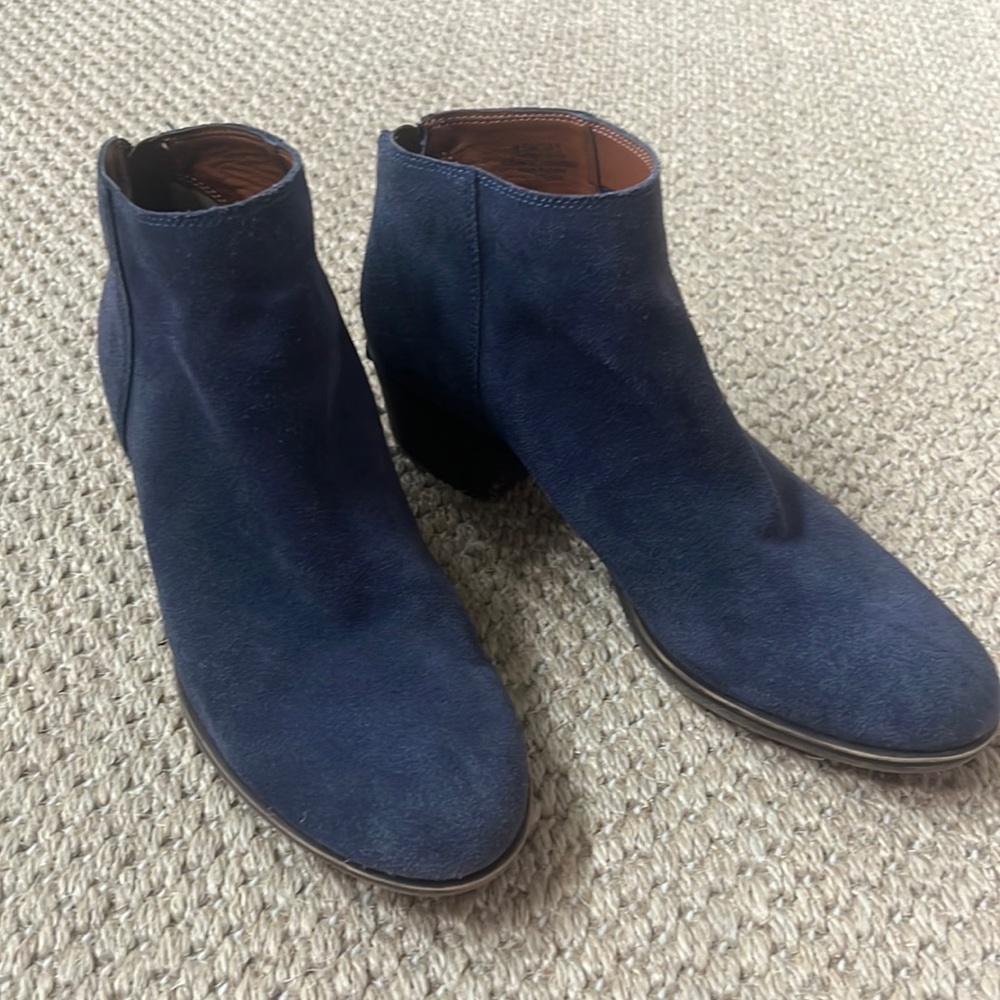 Lucky Brand Blue Suede Booties - size 8.5